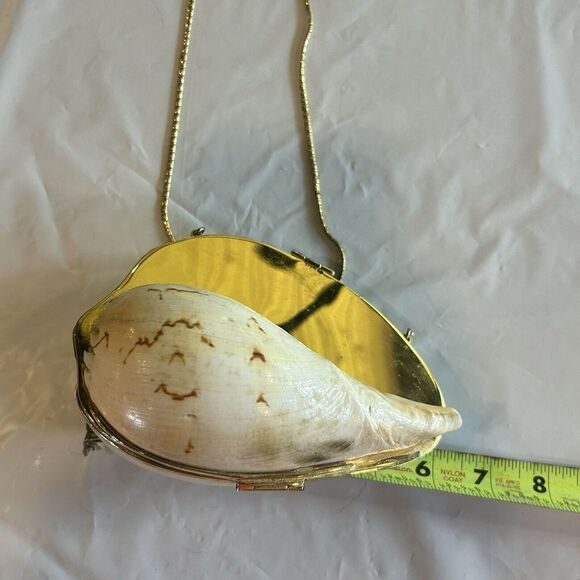 Judith Leiber Vintage 1970's Shell Minaudiere Purse Shoulder Bag Gold Clutch EUC - Picture 10 of 14